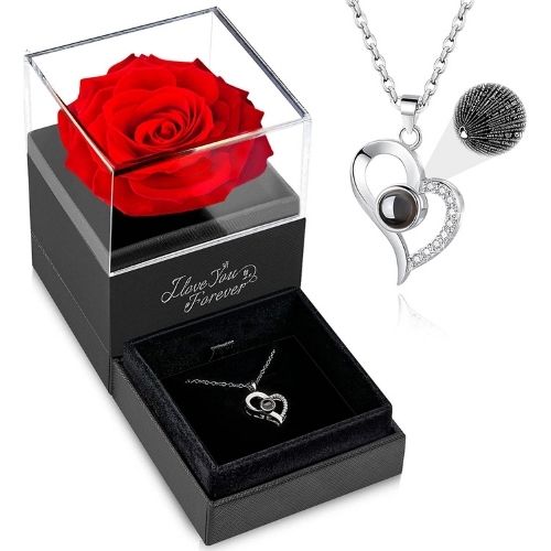 Preserved Rose with Necklace - Flora