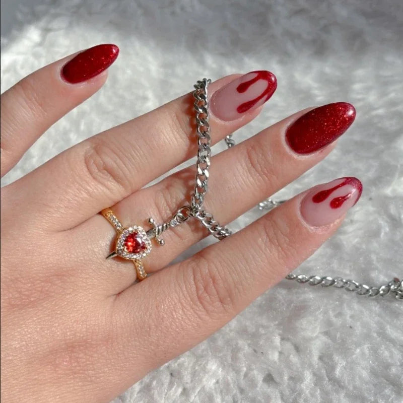 Heart Ring & Sword Bracelet Set - Flora