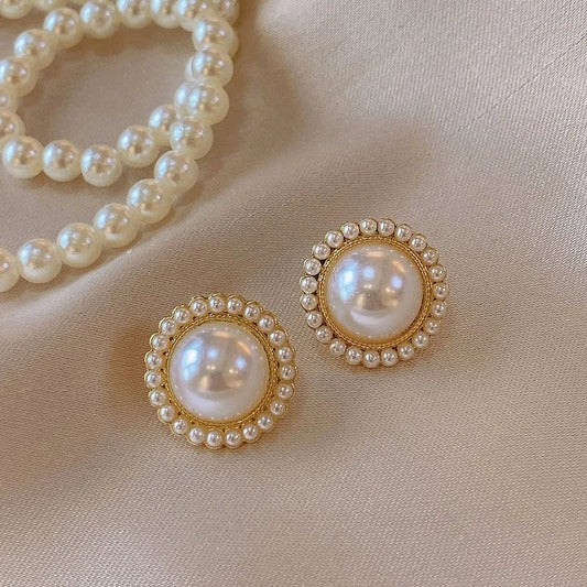 Jewelry CC Style Pearl Vintage Earrings - Flora