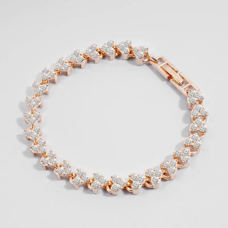 Luxury Roman Crystal Geometric Chain Bracelet - Flora