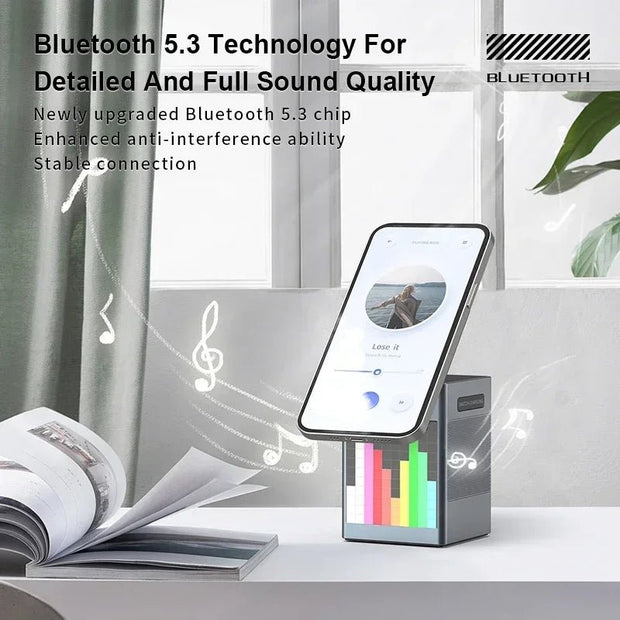 Aqua 6 in 1 Magnetic Wireless Charger with Clock - Aqua