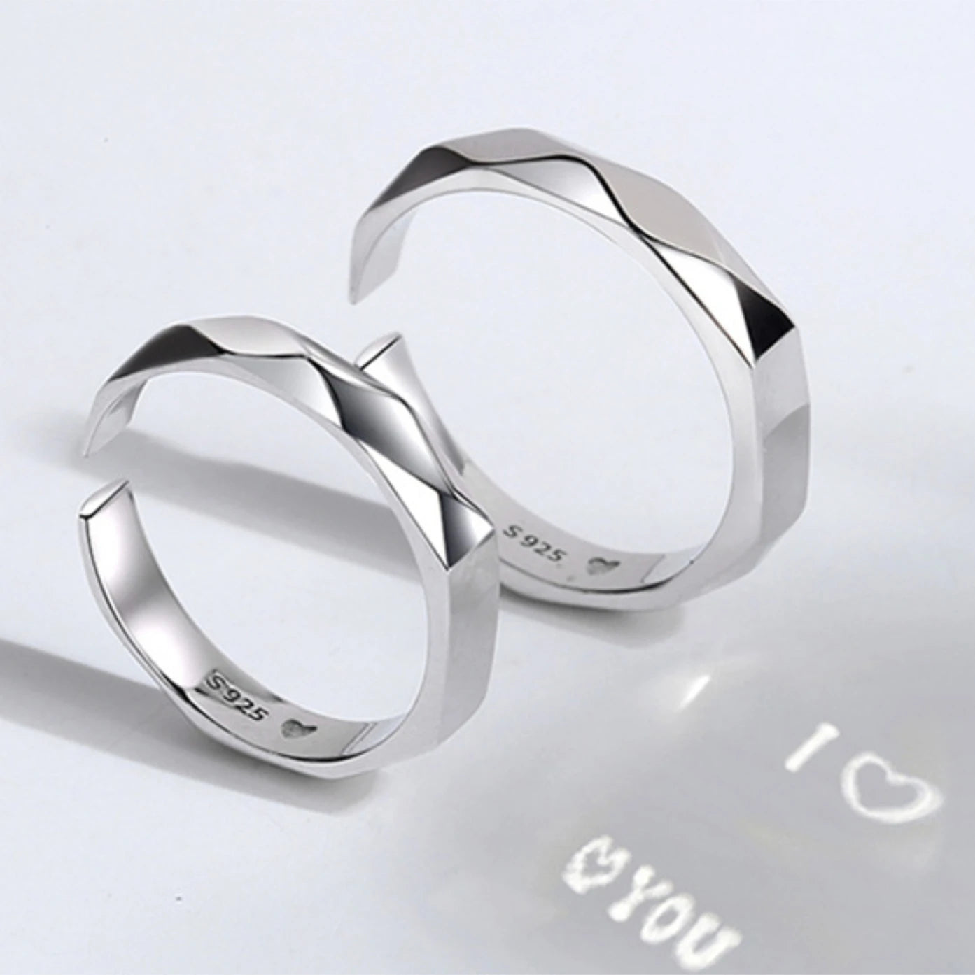 925 Sterling Silver Lovers Rings - Flora