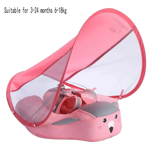 Aqua Non-Inflatable Baby Swimming Float Seat with Canopy – Safe, Leak-Free Pool Float for Ages 6–36 Months