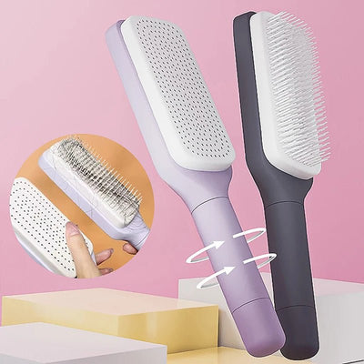 Aqua Self-Cleaning Hairbrush for Effortless Grooming - Aqua